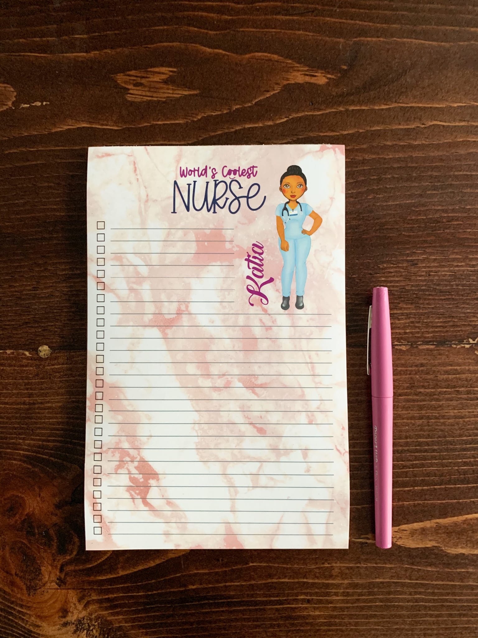 Personalized Black Nurse Notepad Coolest Nurse Note Pad