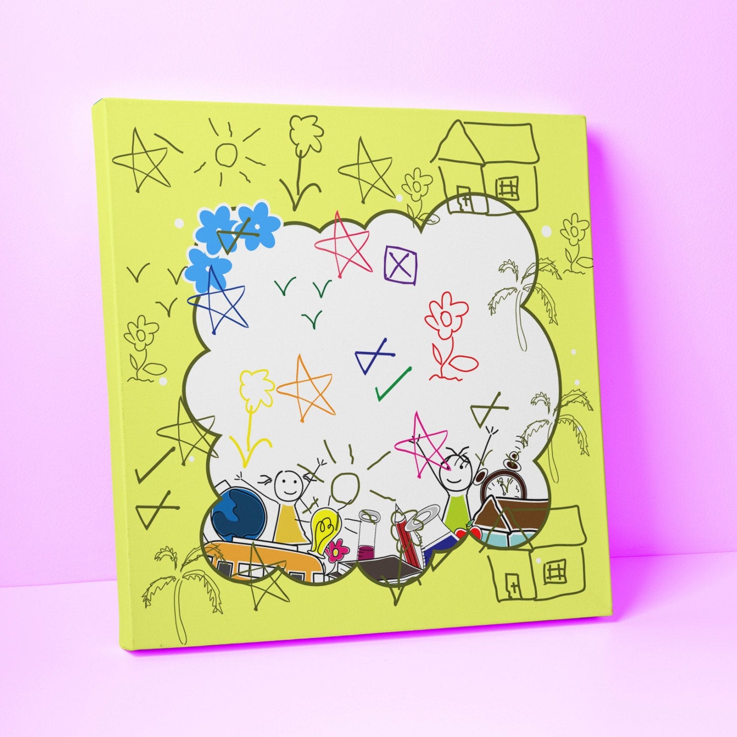 canvas art for kids mixed media collage canvas nursery wall art canvas art for boys room canvas art for girls room 5d146795 Kids Doodle Design Canvas Kids Doodle Design Canvas