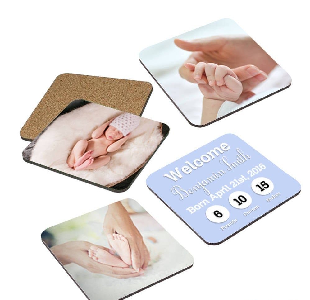 photo coasters personalized photo coasters custom coasters set of 4 coasters cork coasters custom picture coasters baby announcement 5f219276 e1602217619654 Personalized Baby Announcement Photo Coasters Set of 4 | Custom Cork Coasters Personalized Baby Announcement Photo Coasters Set of 4 | Custom Cork Coasters