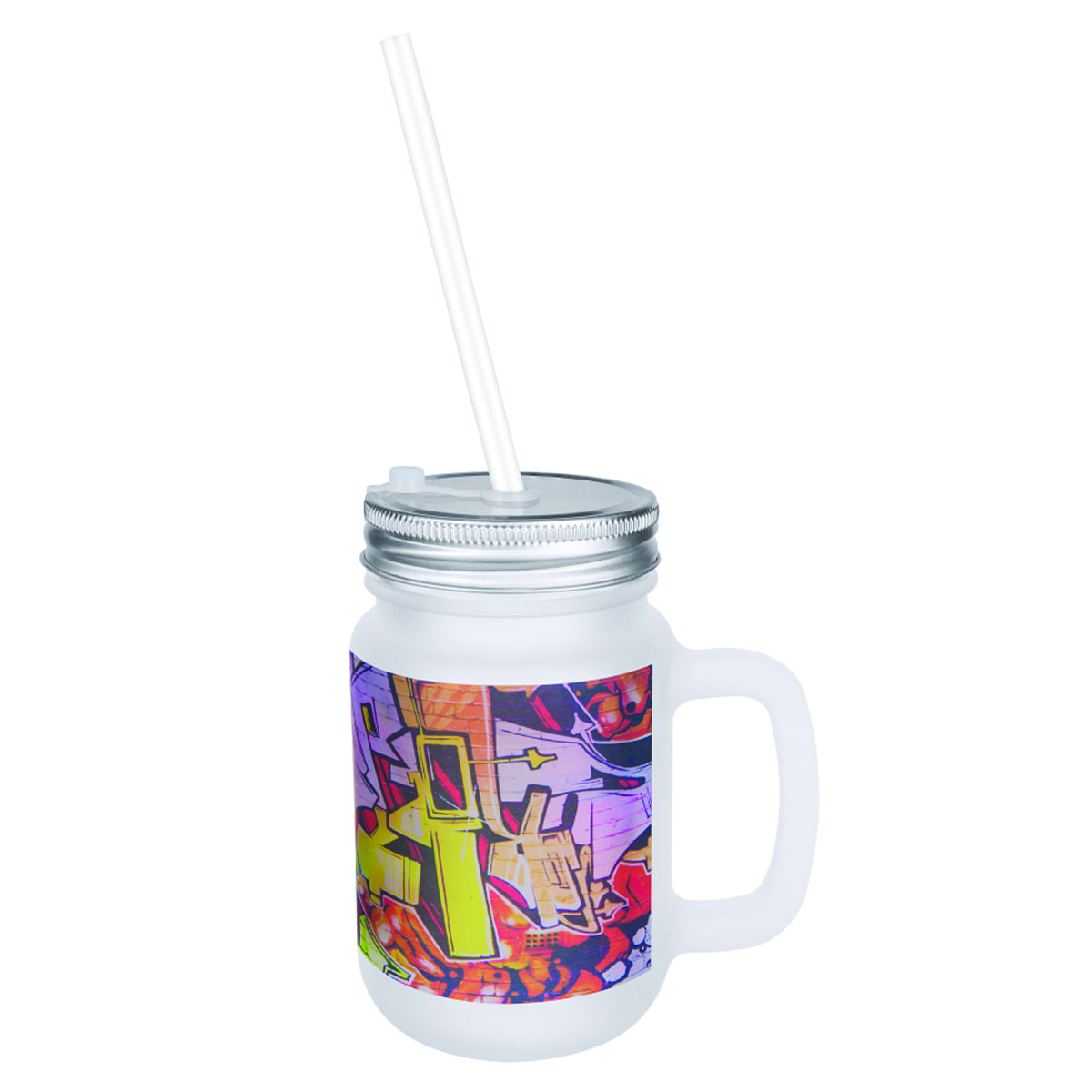 Personalized Frosted Mason Jar With Lid And Straw