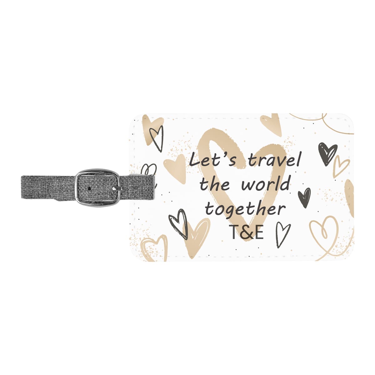 Personalized Hearts Luggage Tags