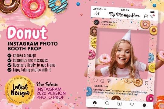 download 18 Donut Theme Instagram Photo Prop donut