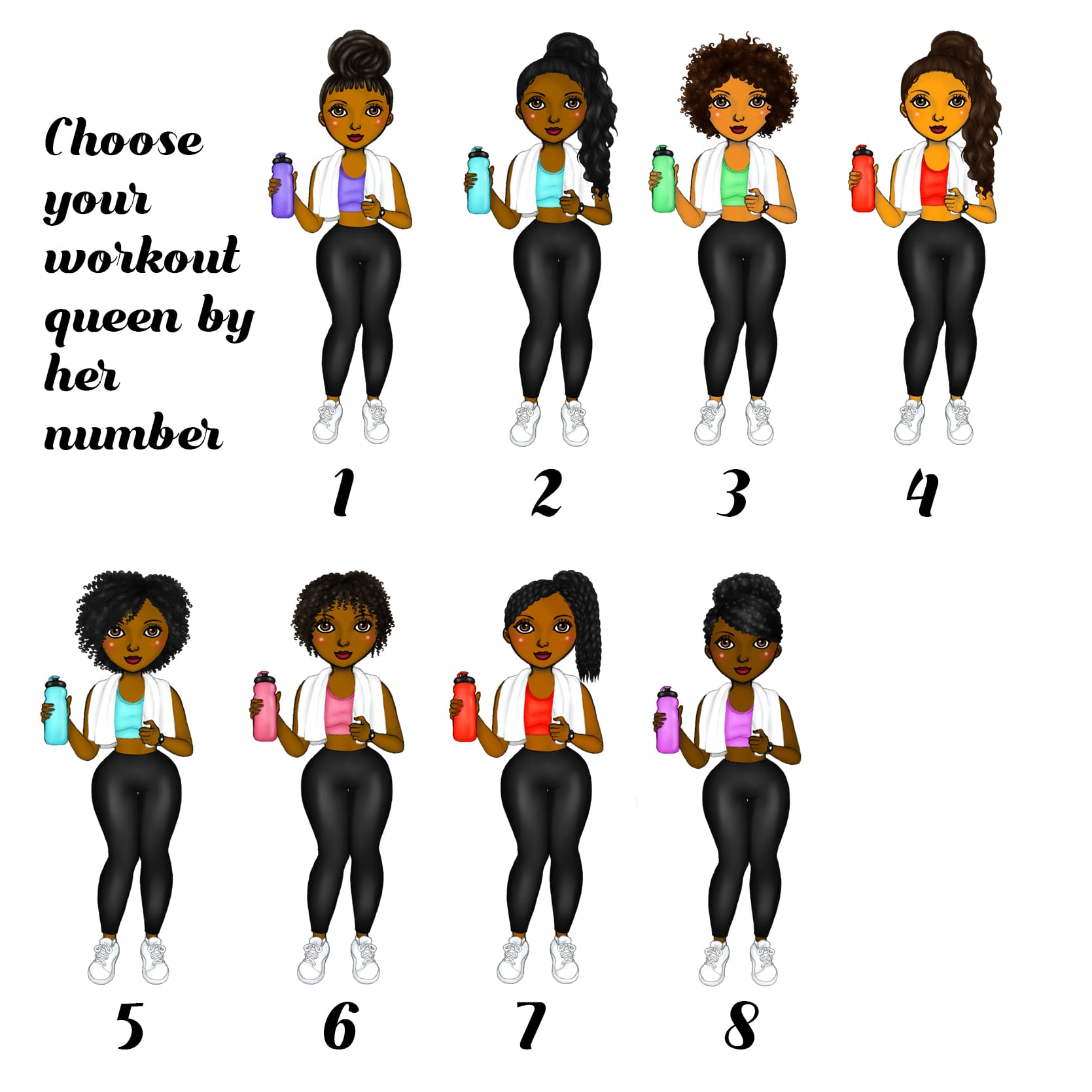 Illustrations image pick template workout queens Personalized Black Woman Fitness Mouse Pad Personalized Black Woman Fitness Mouse Pad