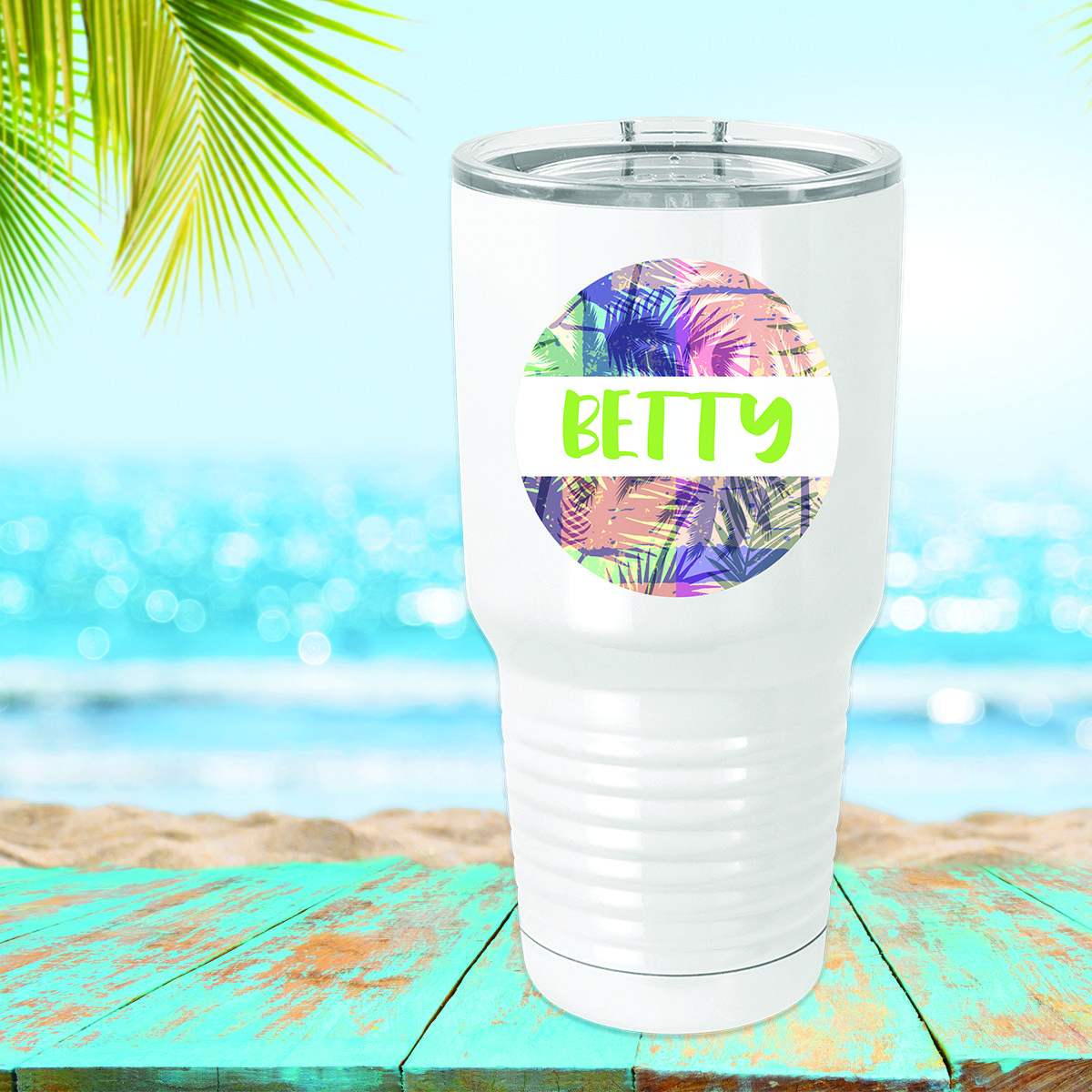 12.78x3.9 Exotic tropical summer ringneck polar camel tumbler lifestyle template 2 30 oz. Personalized Exotic Tropical Summer Polar Camel Insulated Tumbler with Lid 30 oz. Personalized Exotic Tropical Summer Polar Camel Insulated Tumbler with Lid