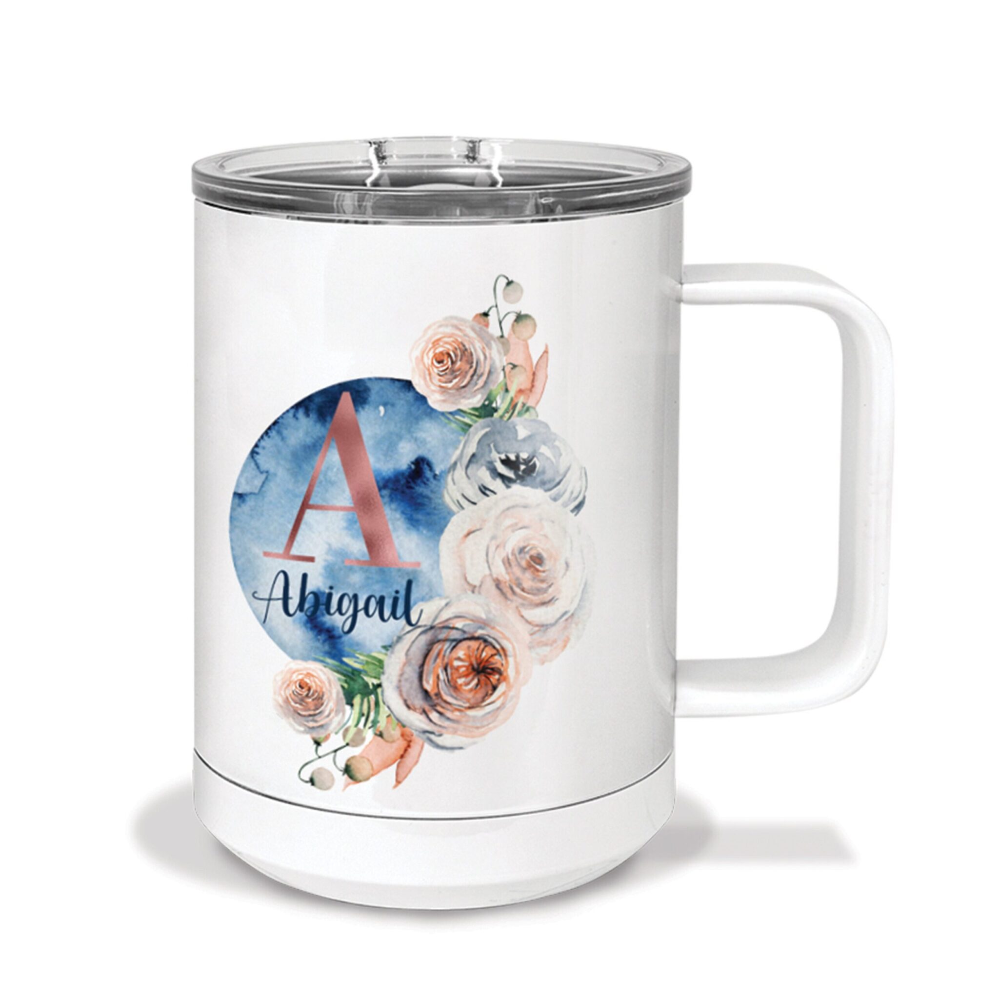 63e01524 scaled Floral Moon Monogram Personalized 15oz Tumbler with Handle Floral Moon Monogram Personalized 15oz Tumbler with Handle