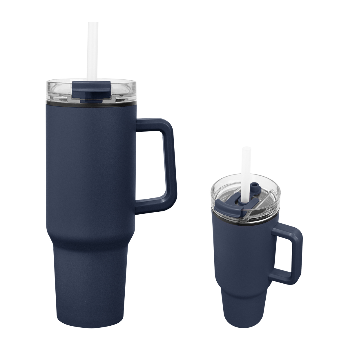 Navy Insulated 40 oz. Tumbler with Handle and Straw Insulated 40 oz. Tumbler with Handle and Straw Navy Blue Insulated 40 oz. Tumbler with Handle and Straw2