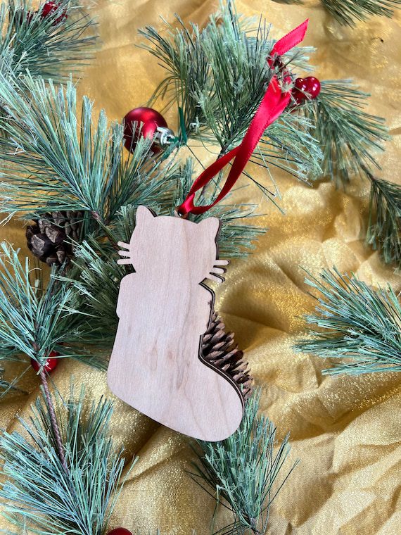 Merry Catmas Christmas Cat Ornament, Cat Stocking Ornament, Cat Mom Gift Merry Catmas Christmas Cat Ornament, Cat Stocking Ornament, Cat Mom Gift