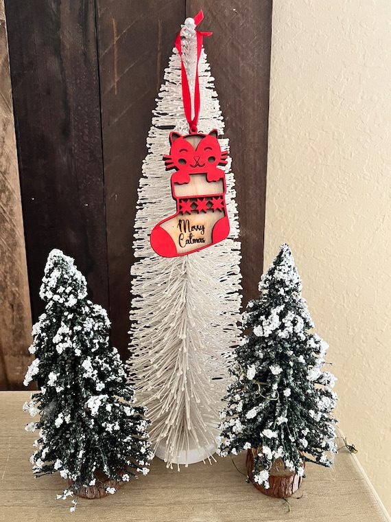 Merry Catmas Christmas Cat Ornament, Cat Stocking Ornament, Cat Mom Gift Merry Catmas Christmas Cat Ornament, Cat Stocking Ornament, Cat Mom Gift