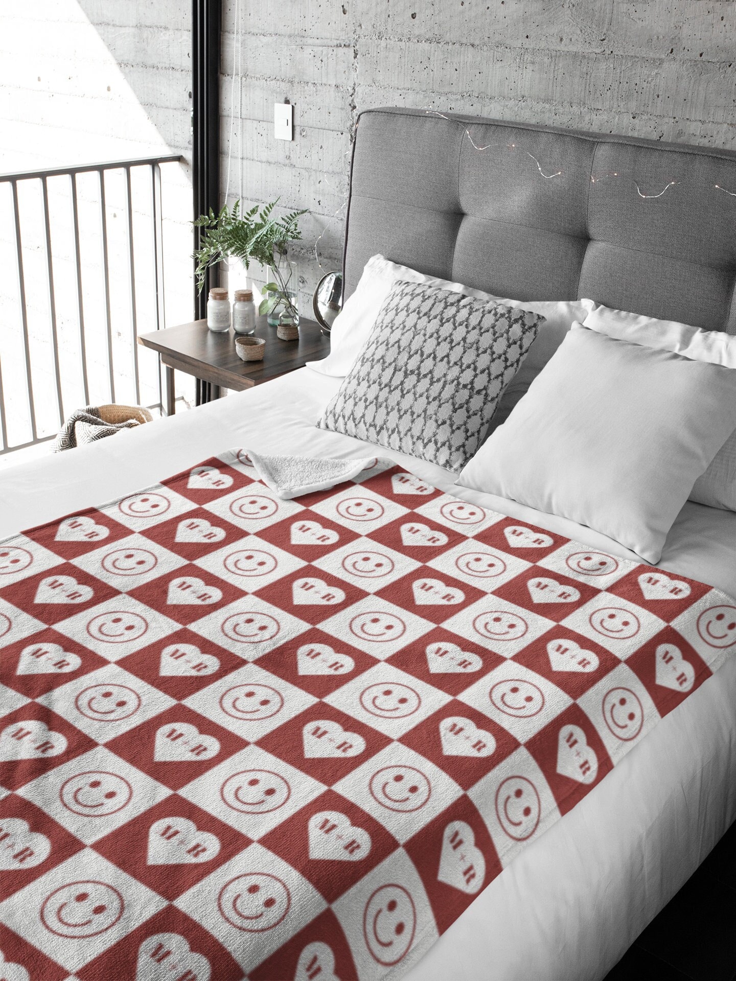 65a2494e1de30907302a6cb1 1 Personalized Valentine's Day Blanket, Make my Heart Smile and Heart Blanket, Checkered Smiling Face Blanket, All Smiles Custom Blanket Personalized Valentine's Day Blanket, Make my Heart Smile and Heart Blanket, Checkered Smiling Face Blanket, All Smiles Custom Blanket